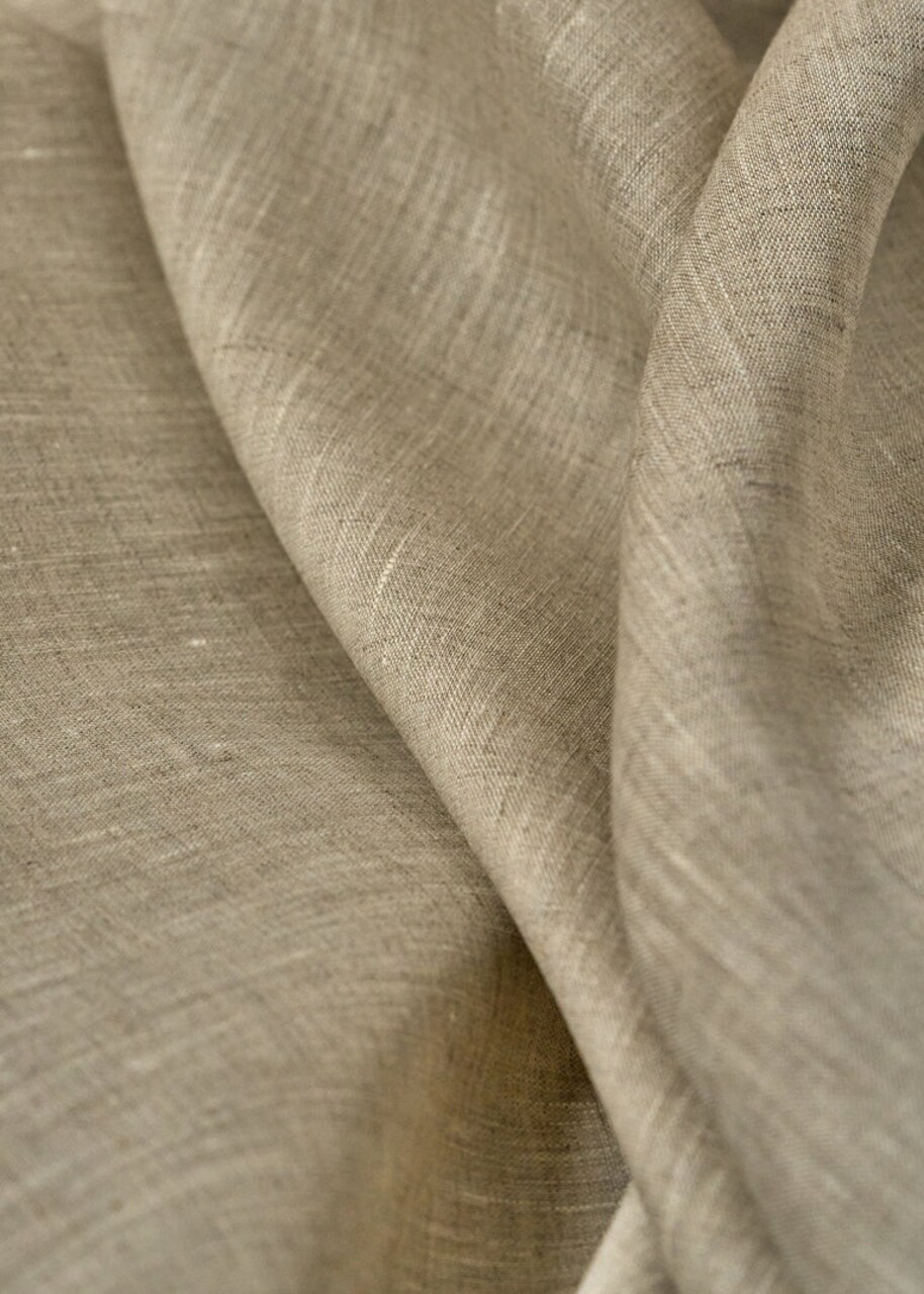 1 Yard Two Tone Melange Linen Fabric Natural or Off White Flat Weave 58 Inches Wide